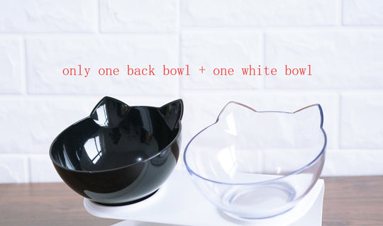 New Inclined Food Cat Ear Oblique Mouth Transparent Single Pet Bowl