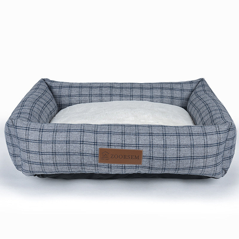 Autumn And Winter Warm Linen Square Creative Pet Bed