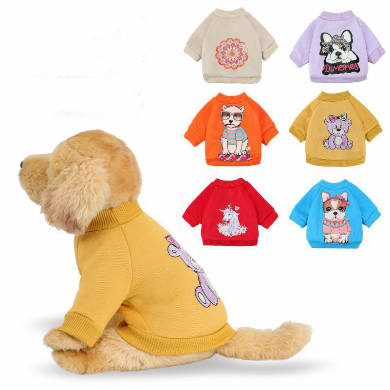 Dog Leisure Sweater Pet Multi-pattern Polyester Clothing