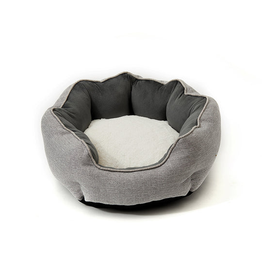 Pet Bed Warm Winter Bed Dog Cat Bed Soft Wool Point Design Pet Nest With Removable Mats Octagonal Shape Kennel Cat Dog Sofa Bed